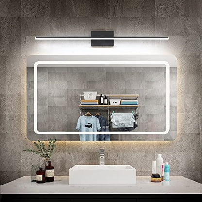 Modern LED Dimmable Vanity Light 40 inch Matte Black Bathroom Wall Lighting Fixtures - color: Black- Dimmable, size: 40-inch