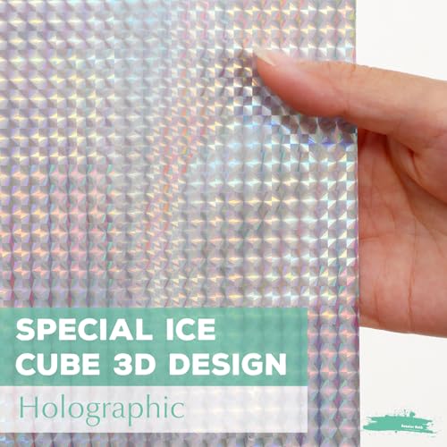 Holographic 3D EVA Shower Curtain Liner Cube, 72x72 Premium Clear Plastic Bathroom Shower Curtain with Rustproof Metal Grommets for Shower Stall, Bathtubs - color: A-holographic, size: 72"W x 72"L (Pack of 1)