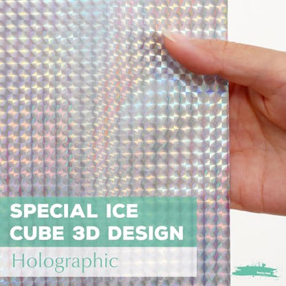 Holographic 3D EVA Shower Curtain Liner Cube, 72x72 Premium Clear Plastic Bathroom Shower Curtain with Rustproof Metal Grommets for Shower Stall, Bathtubs - color: A-holographic, size: 72"W x 72"L (Pack of 1)