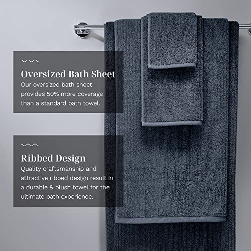 Luxury Performance 4-Piece Hand Towel Set | Patented Quick-Dry Tech | Ultra Soft | 16" W x 30" L | Fossil (Charcoal) - color: Fossil, size: 4 Hand Towels