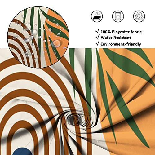 AWERT Small Half Size Stall Shower Curtain with 6 Hooks Shower Stall Curtain 36 x 72 Boho 36 inch Shower Curtain for Bathroom/RV and Camper (Boho) - color: Beige, size: 36"W x 72"L (Pack of 1)