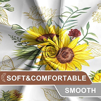 AWERT Vibrant Sunflower Shower Curtain for Bathroom,Waterproof Fabric Plants Shower Curtain with Hooks 60x72 inch - color: Sunflower, size: 60"W x 72"L (Pack of 1)