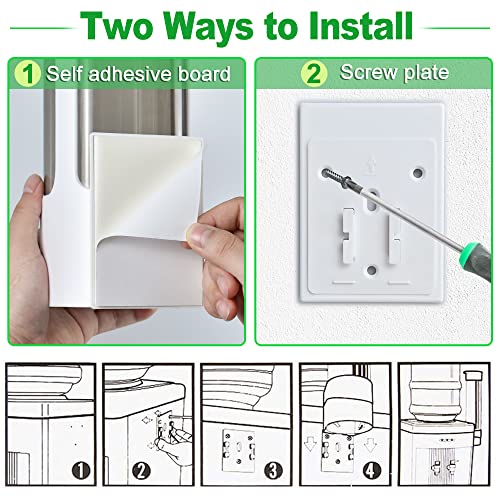 Cup Dispenser Wall Mounted Bathroom Cup Holder, 3oz-5oz Disposable Paper Cup Plastic Cup Dispenser, Water Cooler Dispenser Cup Holder with Paste Plate for Home Office Hospital Gym - color: White