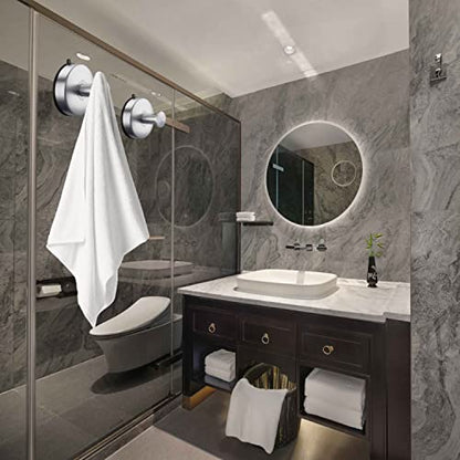 DGYB Suction Cup Hooks for Shower Brushed Nickel Bathroom Hooks Suction Set of 2 Removable Wall Hook for Hanging Towels, Robe, Loofah, Coats - color: SILVER 2