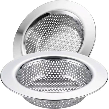 Kitchen Sink Strainer Stainless Steel, LASSHSWA Kitchen Sink Drain Strainer, Sink Strainers for Kitchen Sinks with Large Wide Rim 4.5" Diameter (2 Pack) - style: 2 PACK
