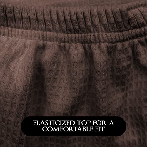 Canyon Rose Waffle Weave Long Spa Wrap, One Size, Brown | Luxurious Waffle Knit Body Wrap, Generous Length, Elasticized Top with Touch-and-Close Fastener, Machine Washable - color: Brown
