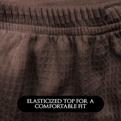 Canyon Rose Waffle Weave Long Spa Wrap, One Size, Brown | Luxurious Waffle Knit Body Wrap, Generous Length, Elasticized Top with Touch-and-Close Fastener, Machine Washable - color: Brown