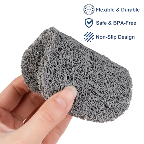 8 Pack Soap Holder, Grey Bar Soap Saver Dish for Shower, 4.5" x 3" | High-Efficiency Drainage & Non-Slip, Lift Pads Sponge Tray for Kitchen Sink, Bathroom, Travel, Hotel Cleaning Supplies - color: Grey