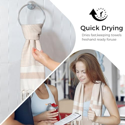 cabanana Hand Towels for Bathroom - 2-Pack,20x40 Inch-100% Cotton,Turkish Bathroom Hand Towels,Super Absorbent & Quick-Dry Soft for Bath, Kitchen, Spa, Face, Hair, Dishcloth (Beige) - color: Z Beige 20x43