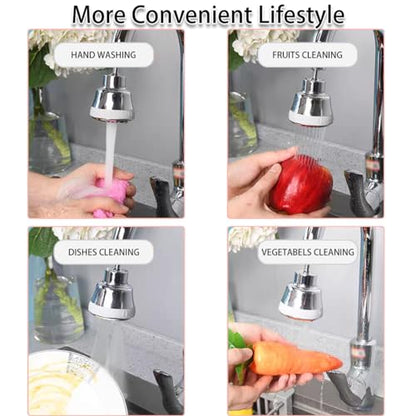 Faucet Aerator Faucet Sprayer Attachment, Kitchen Faucet Head Replacement with 4 Spray Modes, 360° Swivel Faucet Extender Anti-Splash Sink Sprayer Faucet Nozzle Head (Smooth, Silver) - color: Silver, style: Smooth