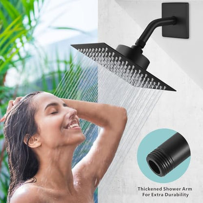 Shower Arm with 3.5" Flange, 6 Inch Wall Mount Replacement Shower Head Arm For Fixed Shower Heads and Handheld Showerhead, Matte Black - color: Matte Black, style: 6 Inch