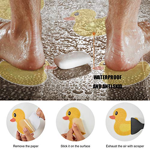 Secopad Original 20 PCS Non Slip Bathtub Stickers, Adhesive Kids Anti Slip Decal Treads for Shower and Bath Tub with Premium Scraper, Each About 4.5" x 3.5"