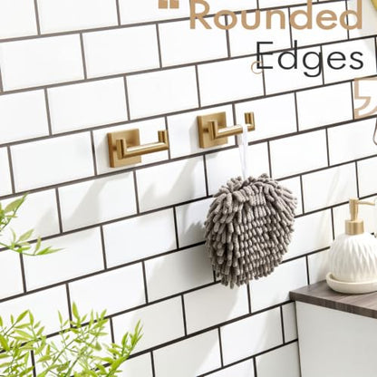 KOKOSIRI Robe Hooks Bath Towel Hooks Bathroom Hardware Double Coat Hooks Wall Mounted, 2 Pack Champagne Bronze Stainless Steel B1015CPG-P2 - color: Champagne Bronze, size: 2 Pack