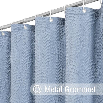 36x72 Small Stall Shower Curtain, Fog Blue Embossed Half Bath Curtain - color: Fogblue, size: 36"W x 72"L (Pack of 1)