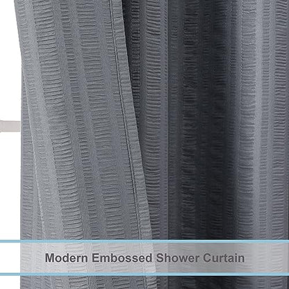 Aiyufeng Moga Grey Shower Curtain Hotel Luxury Quality, Fabric Shower Curtains for Bathroom, Water Repellent and Machine Washable, Standard Size, 72" Wx 72" L - color: Grey, size: 72"W x 72"L (Pack of 1)