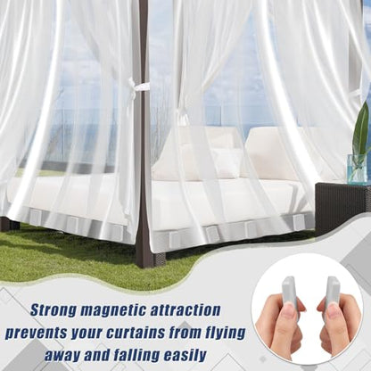 Phoncoo 18pcs Outdoor Curtain Weights, Plastic Wrapped Magnetic Drapery Weights, Waterproof Heavy Duty Curtain Magnets for Heavy Wind, Outside Curtain, Shower Curtain, Tablecloth, Flag (Grey) - color: Grey-18pcs