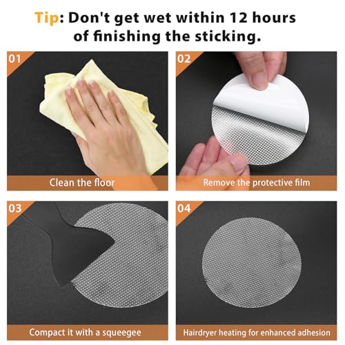 24 PCS Clear Round Shape Bathtub Non Slip Stickers | Adhesive Decals, Round Shape, Anti Slip for Shower Bath Floor Bathroom Stairs Ladders, Includes Scraper - color: Clear