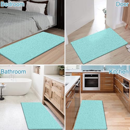 godehone Shower Mats Non Slip Without Suction Cups, PVC Loofah Bathroom Mats, Loofah Mats for Shower and Bathroom, Quick Drying, 23.6× 47.2 Inch, Light Green - color: Light Green, size: 47.2" x 23.6" (Rectangular)