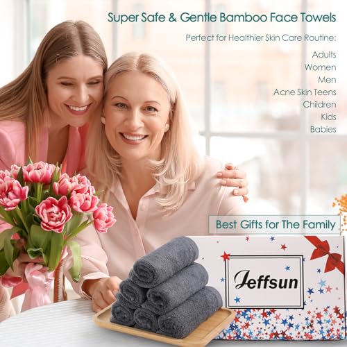 Face Washcloths 12 Pack,Super Soft Makeup Remover Towel,10''x10'',Grey | 100% Viscose,Gently Wash Face for Sensitive Skin,Soft,Easy Rinsed,Hanging Loop,Fast Dry,Face Cleans,Bathroom,Travel Use - color: Grey, size: 10x10 inch-12 Pack