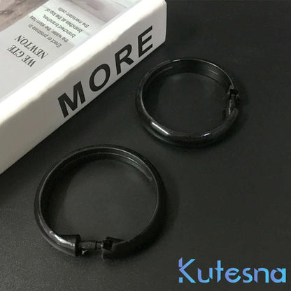 Kutesna 24PCS Shower Curtain Hooks,Black Shower Curtain Rings | Plastic Shower Hooks,Easy to Snap Closure,Rust Proof Anti-Drop Shower Rings,Smooth Sliding Curtain Hooks for Shower Curtains - color: Black