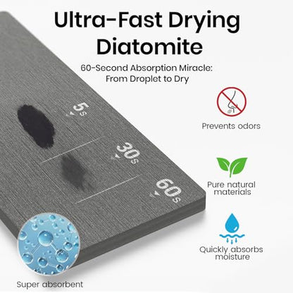 BOTEMY Toothbrush Holder with Instant Drying Stone - Bathroom Counter Organizer, Diatomite Electric Toothbrush Toothpaste Holders, Bathroom Sink Organizers and Storage,Black - size: X-Large