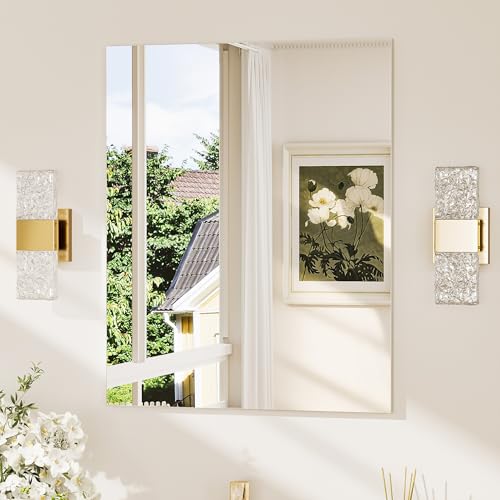 24x30 Frameless Bathroom Mirror, Vanity Bathroom Mirror for Wall Shatterproof Modern Rectangle Mirrors for Bedroom, Living Room, Entryway, Home Gym, Entryway - size: 30"L x 24"W, style: Frameless