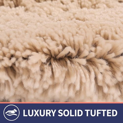 Soft Microfiber Toilet Lid Cover 17.5" x 15" Machine Washable | Solid Toilet Seat Cover Adjustable Rubber Backing Fits Most 16 -17.5" L x 14-16" W Round Oblong and Elongated Toilet Seat - color: Cream