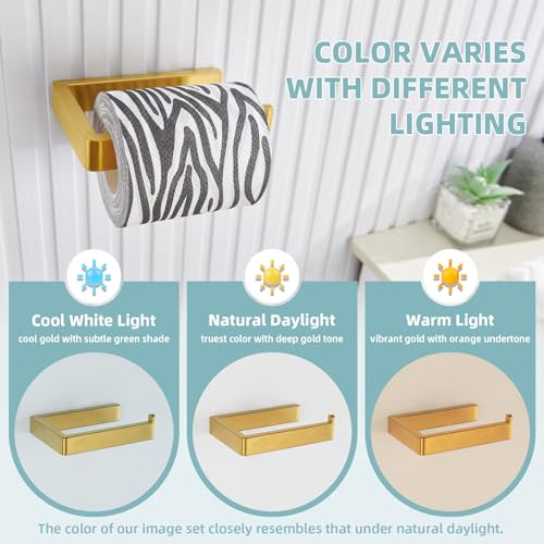 Angle Simple Toilet Paper Holder Brushed Dark Gold, Tissue Roll Holder | SUS304 Stainless Steel Bathroom Paper Roll Hanger, Fit Most Rolls, Screw Wall Mount - color: Brushed Dark Gold