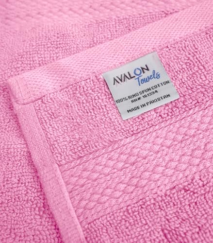 Avalon Towels Wash Cloths 12 Pack Pink 100% Cotton Washcloths 12x12 Face Towels, Wash Rags, Facial Towel, fingertip Towel for Bathroom, Pink Washcloth - color: Pink
