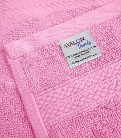 Avalon Towels Wash Cloths 12 Pack Pink 100% Cotton Washcloths 12x12 Face Towels, Wash Rags, Facial Towel, fingertip Towel for Bathroom, Pink Washcloth - color: Pink