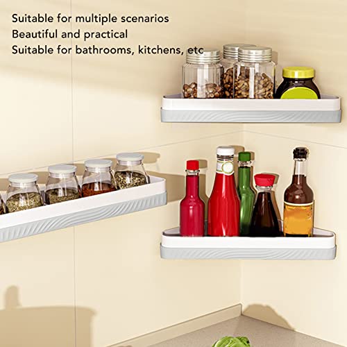 Tyenaza Bathroom Shelf, Triangular Corner Shower Shelf Rack, Wall Mounted Bathroom Shelf Storage Organizer, for Bathroom Kitchen Bedroom
