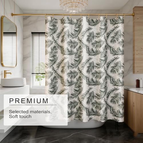 TIKABC Shower Curtain Liner, 4G PEVA Shower Liner, Plastic Waterproof Shower Curtains, 72x72 inch with Grommet Holes 3 Magnetic Weights - color: Big Feather