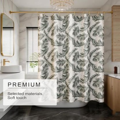 TIKABC Shower Curtain Liner, 4G PEVA Shower Liner, Plastic Waterproof Shower Curtains, 72x72 inch with Grommet Holes 3 Magnetic Weights - color: Big Feather