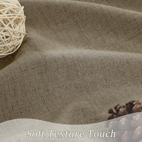 RAIN CITY Linen Brown Blackout Curtains 2 Panels Set,W50xL63 Linen Brown | Back Tab Rod Pocket Hidden Tab with Hooks,Energy Efficinet Linen Blend Drapes for Bedroom Modern Classic - color: Linen Brown, size: 50"W x 63"L (Pack of 2)