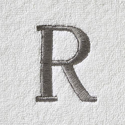 SKL Home Casual Monogram Hand Towel Set, R, 16x26, White 2 Count - color: Casual Monogram Hand Towel Set, size: Hand Towel Set, style: R