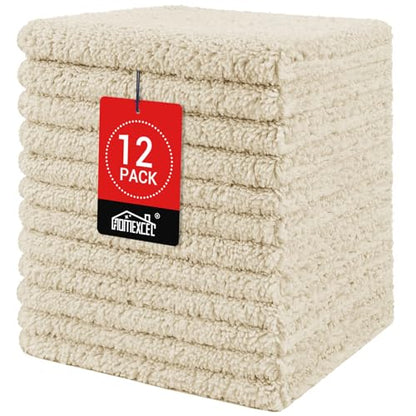 HOMEXCEL Washcloths 12PK, Ultra Soft&Highly Absorbent Face Towels, 12X12 in | Multi-Purpose Towels, Microfiber Wash Cloths for Bathroom, Hotel, Spa, Gym, and Kitchen, Machine Washable, Brown - color: Brown