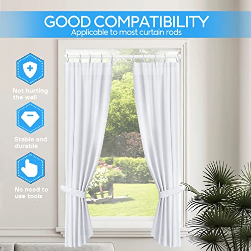 Tension Curtain Rod White Tension Rod 2pcs Spring Curtain Rod Non Slip Tension Rods For Windows 28 To 48 Inch No Drilling Adjustable Tension Rods of Curtain Window Closet Kitchen Wardrobe1 - color: White, size: 28-48 inch 2pcs