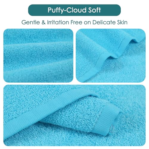 JEFFSUN Baby Washcloths 12 Pack,Super Soft Face Towels,10''x10'',White+Blue | 100% Viscose,Gently Wash Face & Body,Skin Friendly,Easy Rinsed,Hanging Loop,Fast Dry,Newborn Kid Toddler Bath Shower Gifts - color: White & Blue, size: 10x10 inch-12 Pack