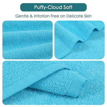 JEFFSUN Baby Washcloths 12 Pack,Super Soft Face Towels,10''x10'',White+Blue | 100% Viscose,Gently Wash Face & Body,Skin Friendly,Easy Rinsed,Hanging Loop,Fast Dry,Newborn Kid Toddler Bath Shower Gifts - color: White & Blue, size: 10x10 inch-12 Pack