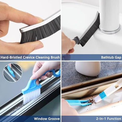 CRAFNEW 14Pcs Small Crevice Cleaning Brush Set, Groove Gap Cleaning Tool | Ideal for cleaning kitchens, bathrooms, corners, sinks, doors, window tracks and cups