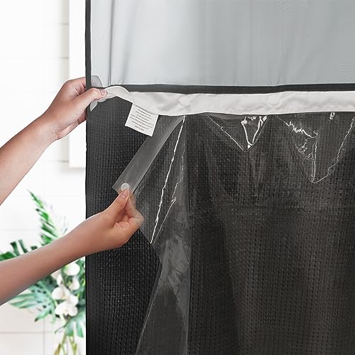 Barossa Design Clear Snap in Liner Replacement 70x54 | Premium PEVA, Waterproof, Lightweight Snap On/Off Removable Liner for No Hook Shower Curtain, Hotel/Home Use - color: Clear, size: 70"W x 54"L (Pack of 1)