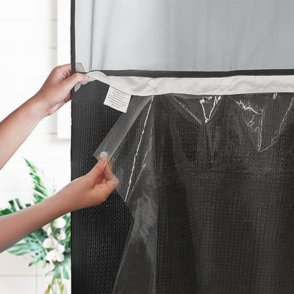 Barossa Design Clear Snap in Liner Replacement 70x54 | Premium PEVA, Waterproof, Lightweight Snap On/Off Removable Liner for No Hook Shower Curtain, Hotel/Home Use - color: Clear, size: 70"W x 54"L (Pack of 1)