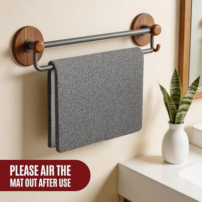 17 * 30in Shower Mat Bathtub Mat Non Slip | Bathmats Non Slip, Quick Drying Foot Scrubber Loofah Mats for Inside Shower, Tub, Bathroom, Home, Grey - color: Grey, size: 30" x 17" (Rectangular)