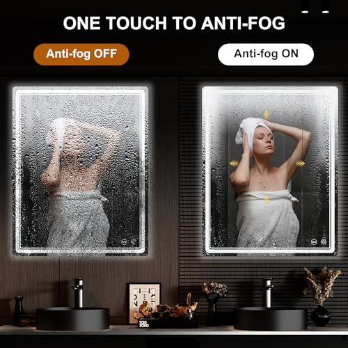 LED Bathroom Mirror with Lights, Anti-Fog, Dimmable, Lighted Bathroom Vanity Mirror for Wall, UL-Certified (40 x 30) - size: 40"L x 30"W