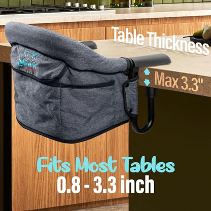 Hook-On High Chairs - Portable & Foldable for Babies 6-36 Months, Family & Travel Use with Carry Bag (Grey) - color: Grey