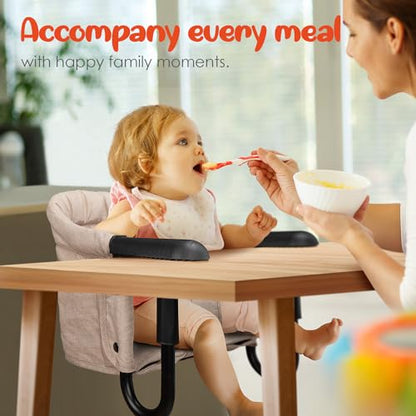 Hook On High Chair - Portable & Foldable for Babies 6-36 Months, Family & Travel Use with Carry Bag(Khaki) - color: Khaki