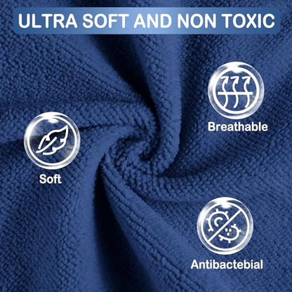 softan Baby Washcloths, 24Pack Baby Wash Cloths Extra Soft & Ultra Absorbent, Baby Towels Face Towel Unisex for Boys Girls Face & Body, Washclothes Gentle on Sensitive Skin, 9''x 9''Blue Planet - color: Blue Planet