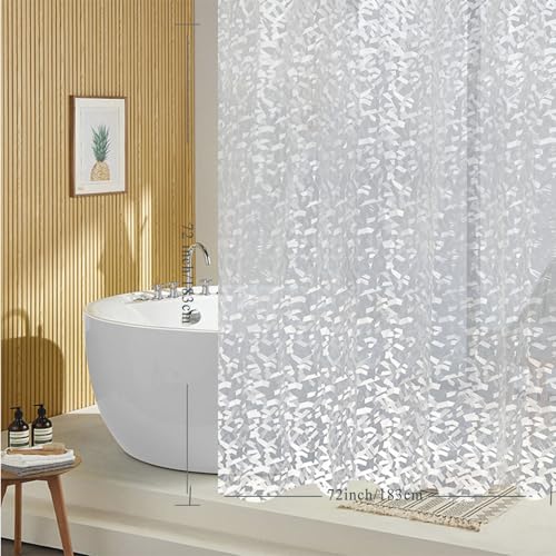 Shower Curtain Liner, 100% Waterproof Eva Shower Curtains with 3 Duty Heavy Bottom Magnets and 12 Rust Proof Grommets, 72x72 Weighted Shower Liner for Shower Stall, Bathtubs - color: Crushed Stone Texture