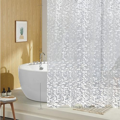 Shower Curtain Liner, 100% Waterproof Eva Shower Curtains with 3 Duty Heavy Bottom Magnets and 12 Rust Proof Grommets, 72x72 Weighted Shower Liner for Shower Stall, Bathtubs - color: Crushed Stone Texture