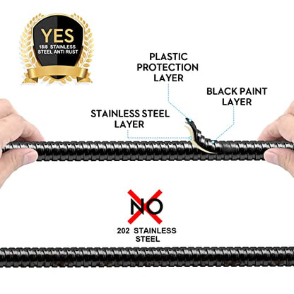 Blissland Shower Hose Extra Long 79 Inches Handheld Shower Head Hose with Brass Insert and Nut - Durable and Flexible(Matte Black) - style: 79''Matte Black